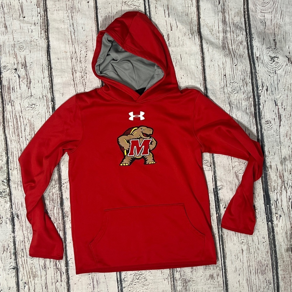 Maryland Terrapins NCAA Collegiate Under Armour Hoodie Boys Kids Sweatshirt
